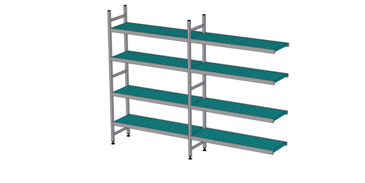 Rayonnage à clayettes en angle longueur de composition 2x1311 mm EA-0290