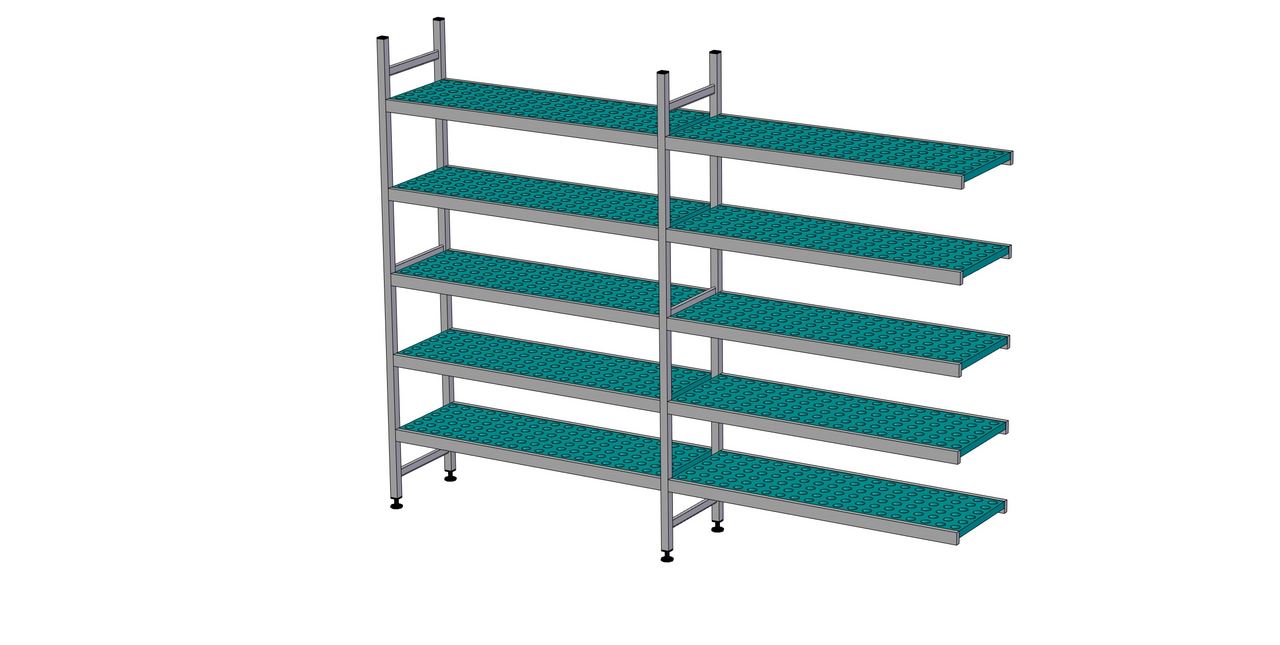 Rayonnage à clayettes en angle longueur de composition 2x856 mm EA-0350