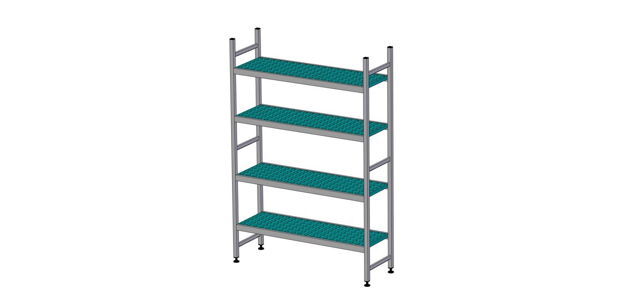 Rayonnage à clayettes en ligne longueur de composition 1199 mm EA-0889