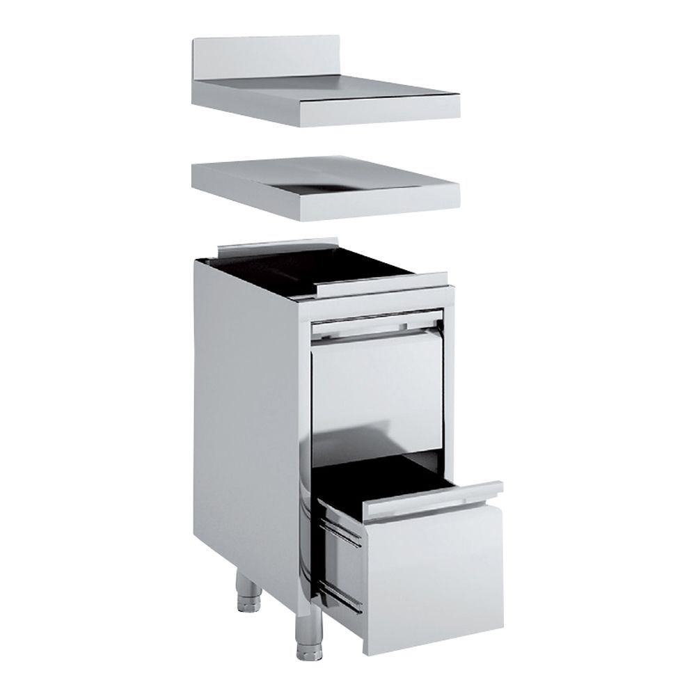 Meuble neutre inox 2 tiroirs MNC2-60C