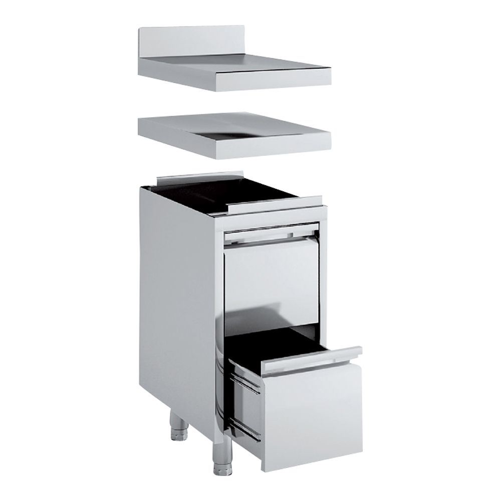 Meuble neutre inox 2 tiroirs MNC2-70C