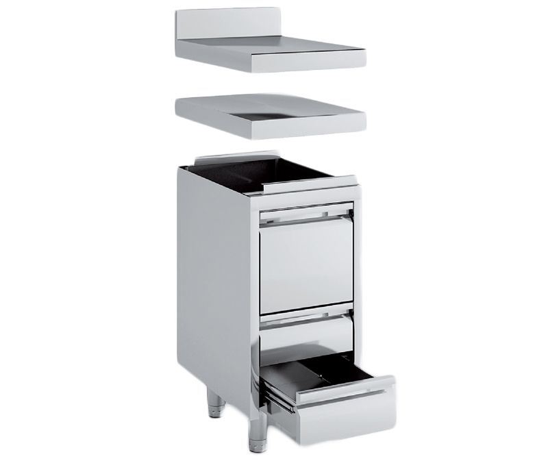 Meuble neutre inox 3 tiroirs MNC31-60M