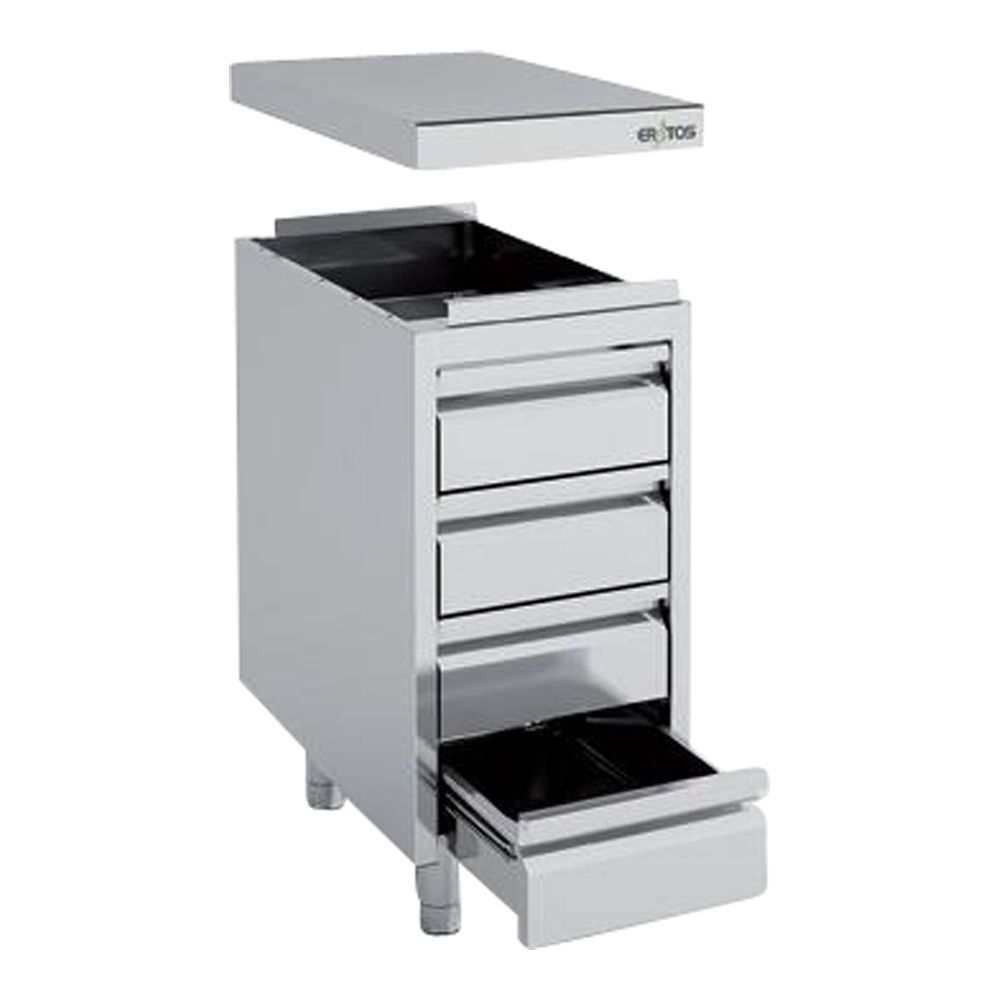 Meuble neutre inox 4 tiroirs MNC4-60M