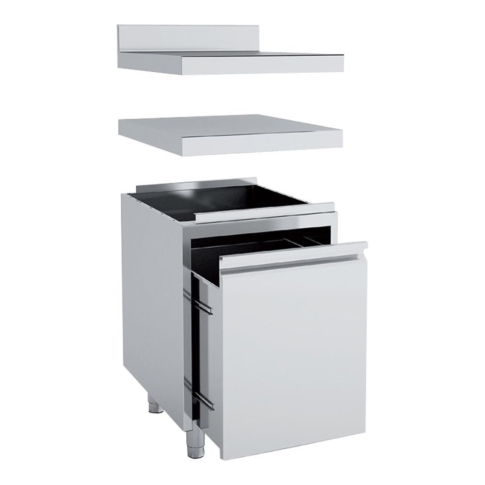 Meuble neutre inox tiroir à dechets MNTB-70