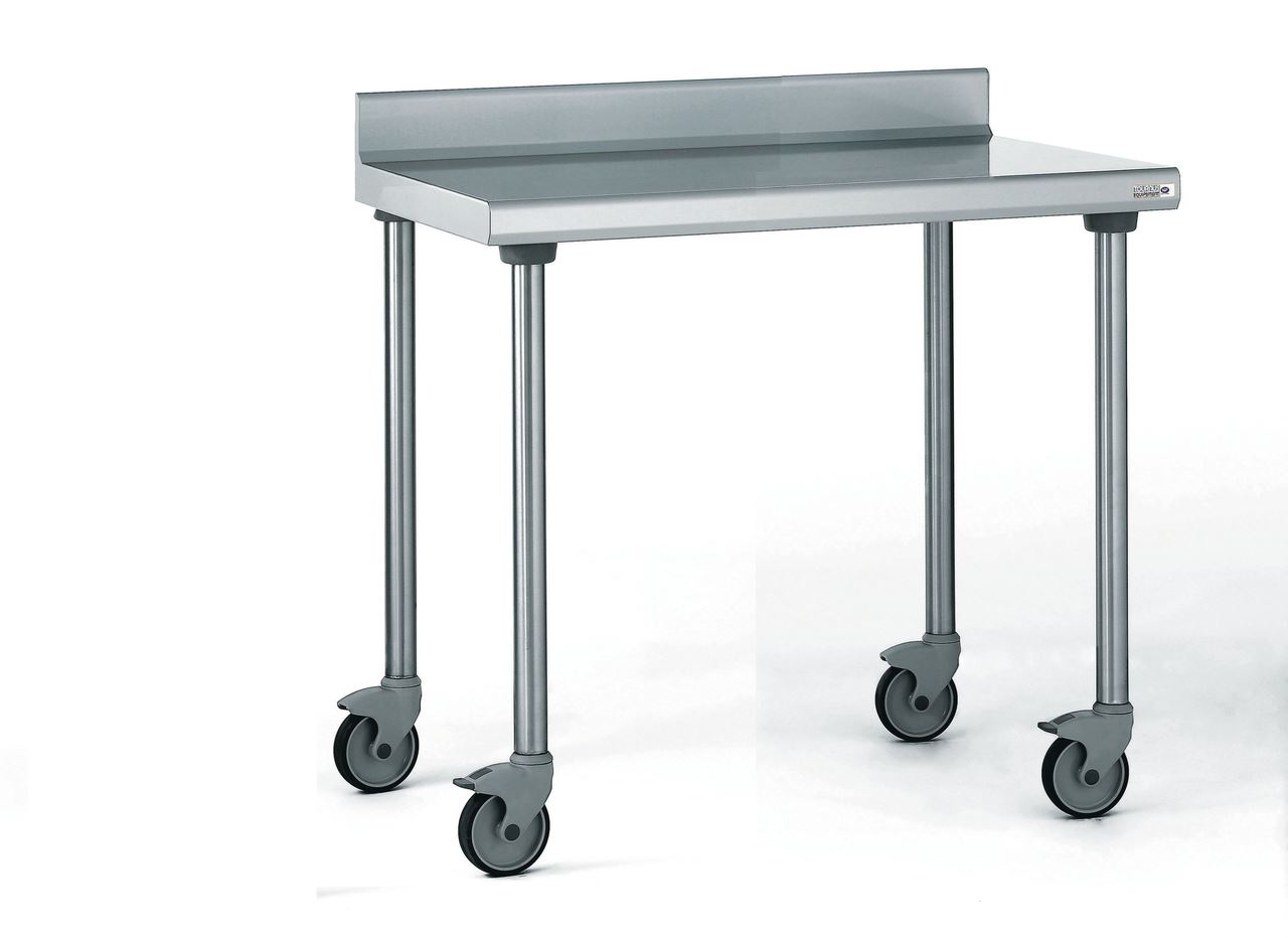 Table inox adossée sur roues longueur 1200 mm Tournus - 414942