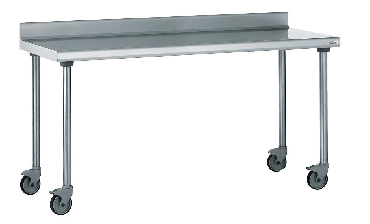 Table inox adossée sur roues longueur 2000 mm Tournus - 414997