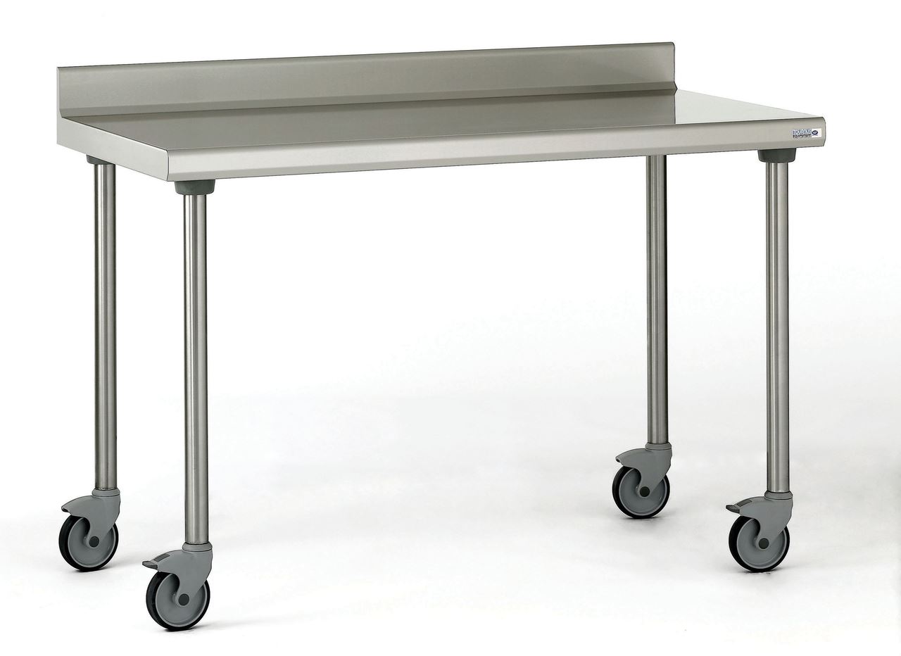 Table inox adossée sur roues longueur 1500 mm Tournus - 414994
