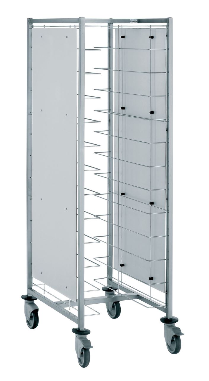 Chariot cafétéria 12 niveaux avec parois Tournus - 800082