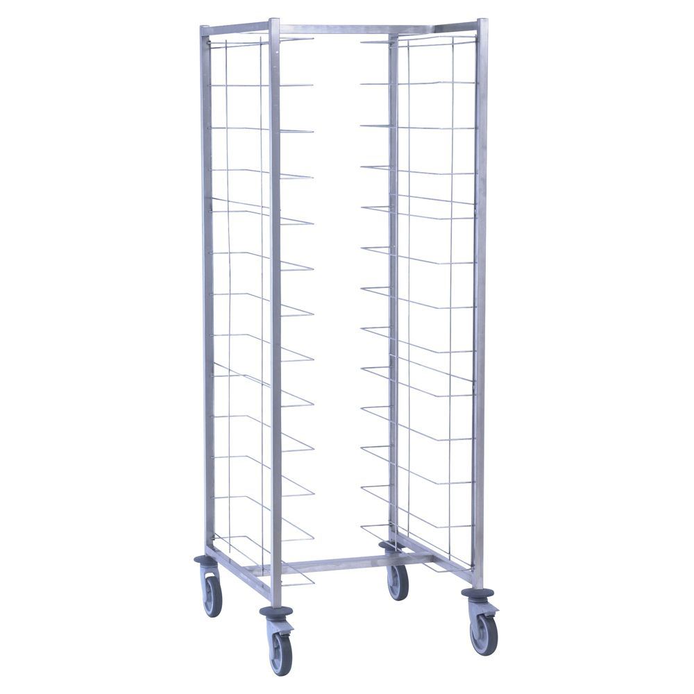 Chariot cafétéria 2 x 12 niveaux sans parois pour plateaux longueur 480 à 560 mm Tournus - 800095