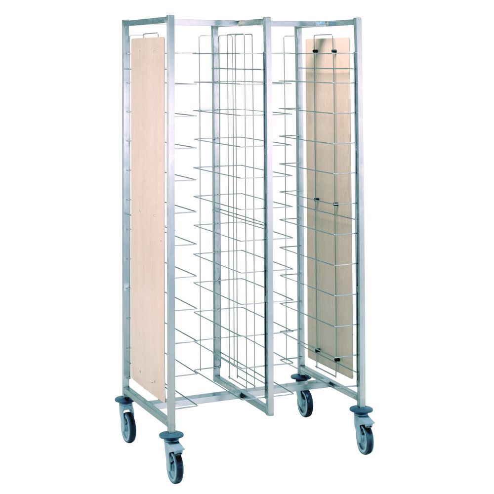 Chariot cafétéria 2 x 12 niveaux avec parois Tournus - 800092