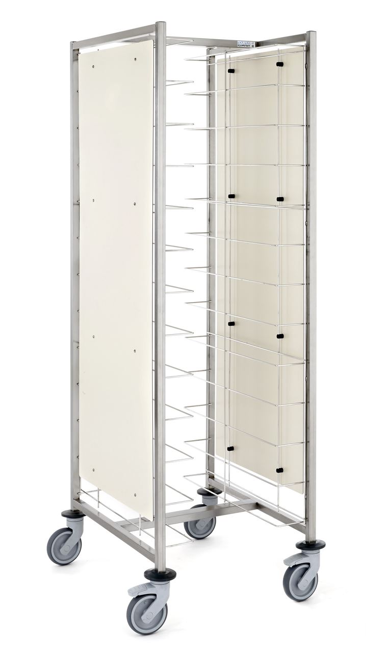 Chariot cafétéria 2 x 12 niveaux avec parois pour plateaux 400 à 480 mm Tournus - 800094