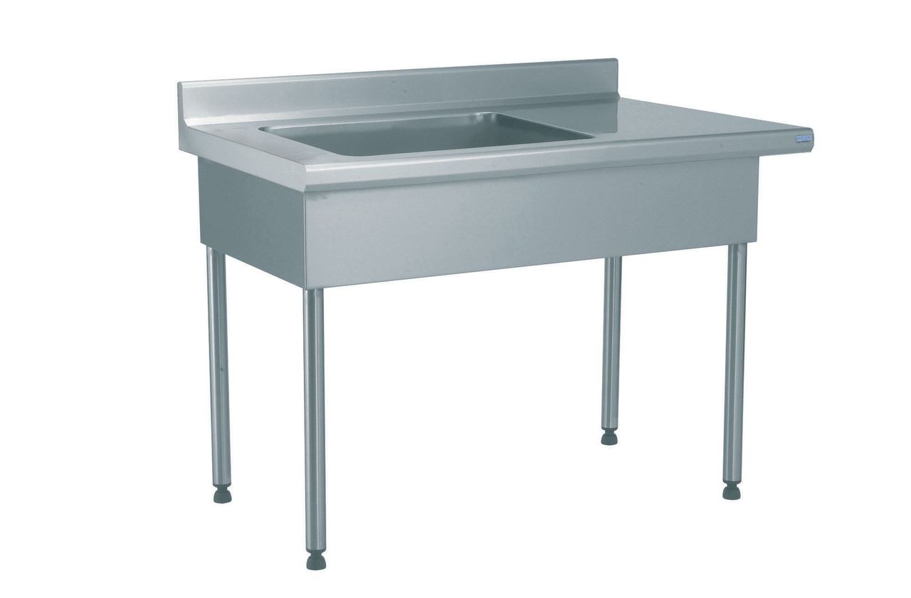 Table de déboitage adossée 1 cuve à gauche capacité 3 bacs GN1/1 Tournus - 801962
