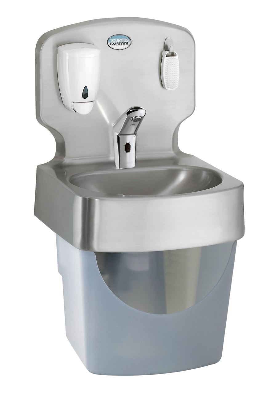 Lave-mains TS 2000N piles et robinet commande électronique avec distributeur savon Tournus - 806302