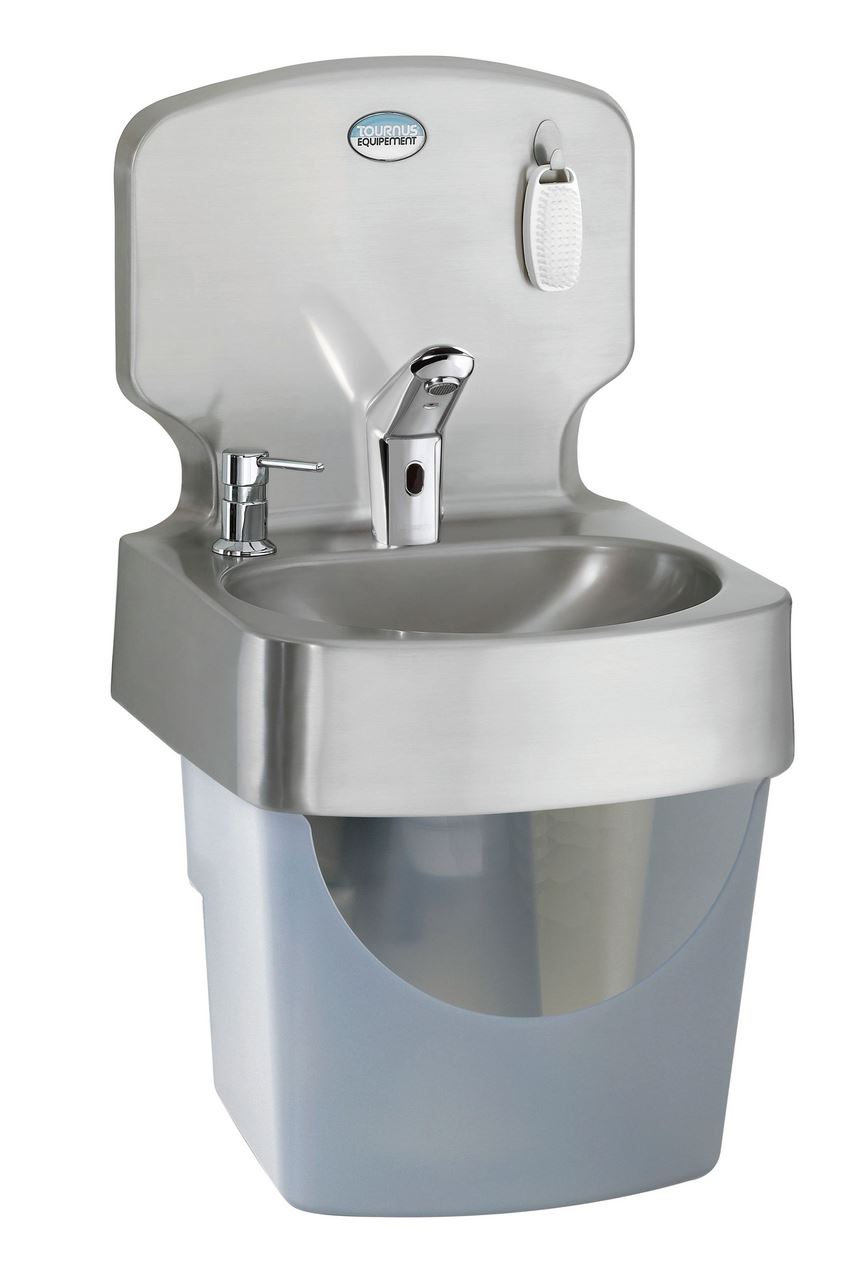 Lave-mains TS 2000N piles et robinet à commande électronique avec pompe à savon Tournus - 806304