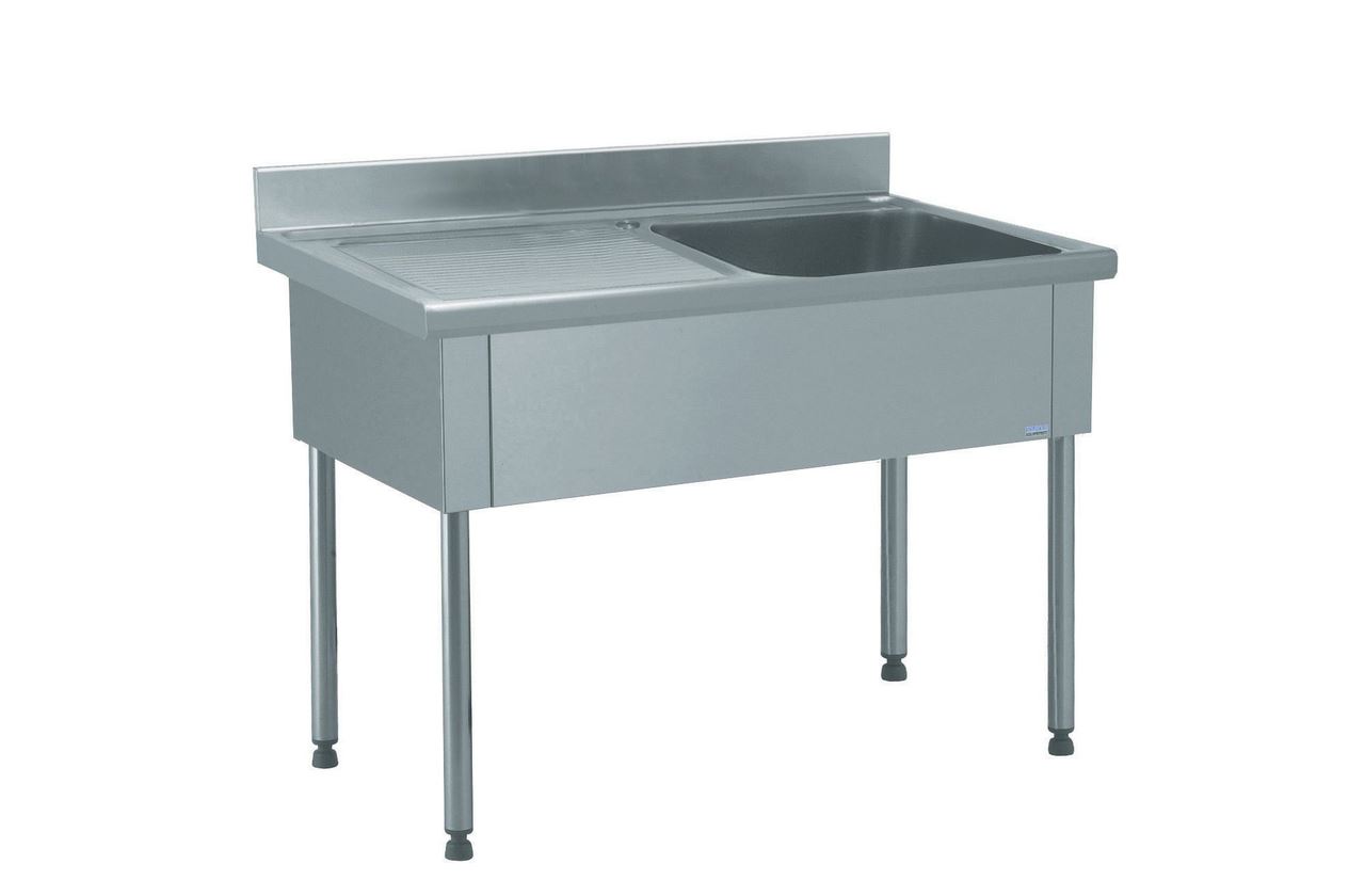 Plonge 1 bac égouttoir à gauche sans robinetterie longueur 1400 mm Tournus - 806682