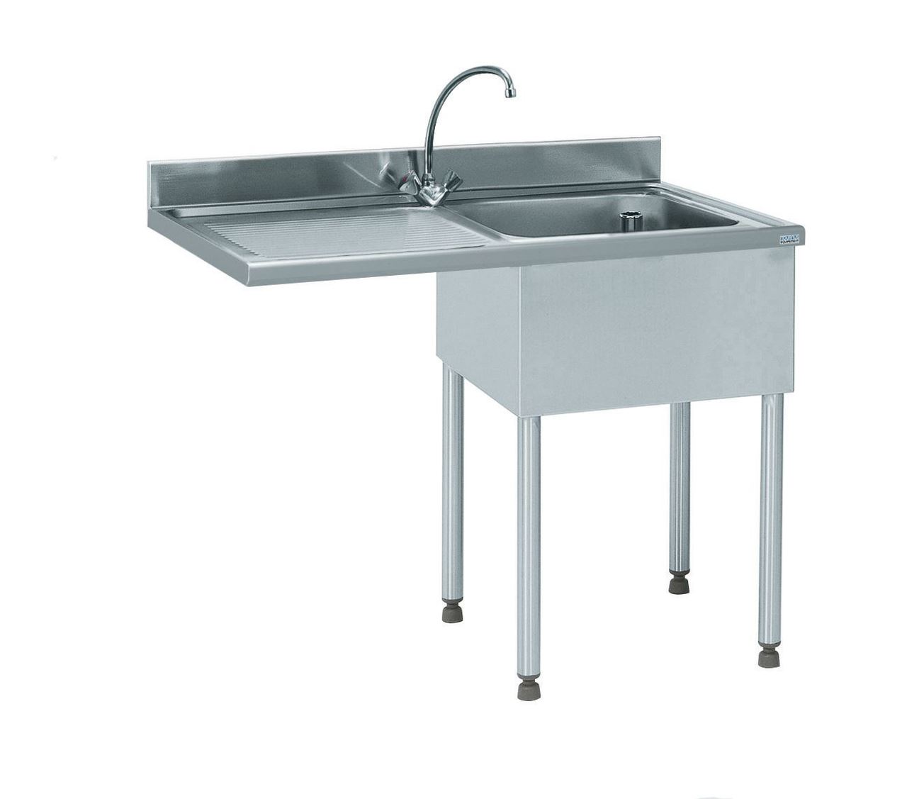 Plonge lave-vaisselle encastré 1 bac égouttoir à gauche avec robinet l. 500 mm Tournus - 816592