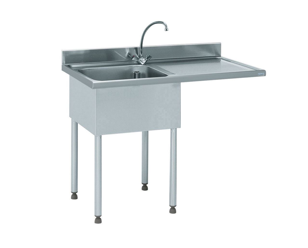 Plonge lave-vaisselle encastré 1 bac égouttoir à droite avec robinet l. 1200 mm Tournus - 816591