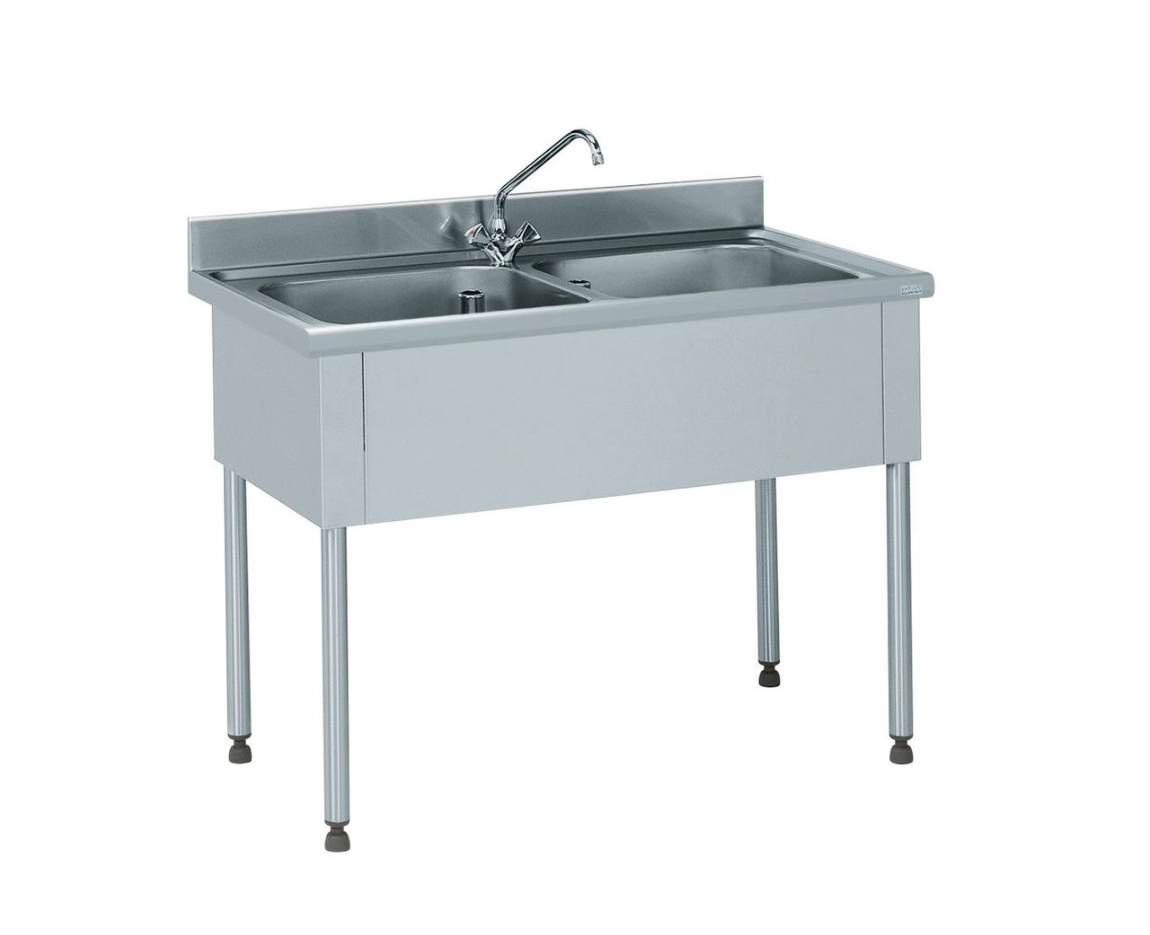 Plonge 2 bacs avec robinetterie mélangeuse longueur 1200 mm Tournus - 816663