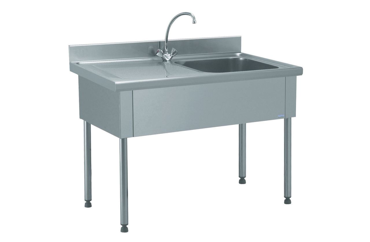 Plonge 1 bac égouttoir à gauche avec robinetterie mélangeuse longueur 500 mm Tournus - 816672