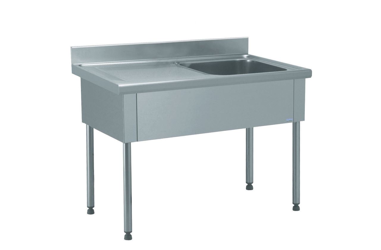 Plonge 1 bac égouttoir à gauche sans robinetterie longueur 500 mm Tournus - 806662