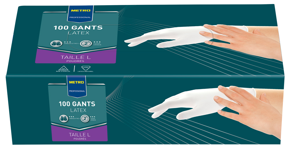 METRO PROFESSIONAL Gant en latex taille L x 100