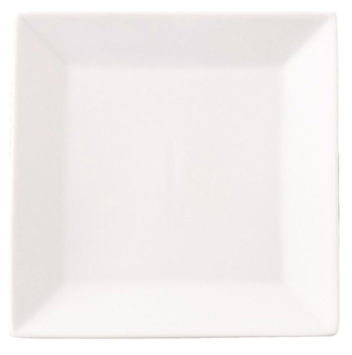 Assiette plate carrée Modern blanc 19 x 19 cm