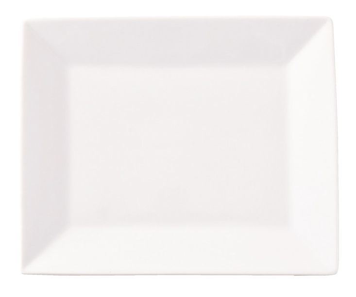 Assiette plate rectangle Modern blanc 21 x 17 cm