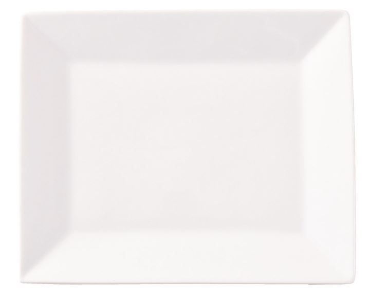 Assiette plate rectangle Modern blanc 28 x 23 cm