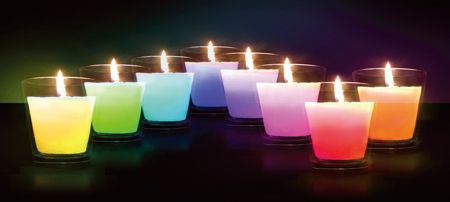 Bougie LED couleurs H.7.5 cm x 4