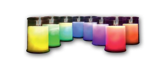 Bougie LED couleurs H.9 cm x 4