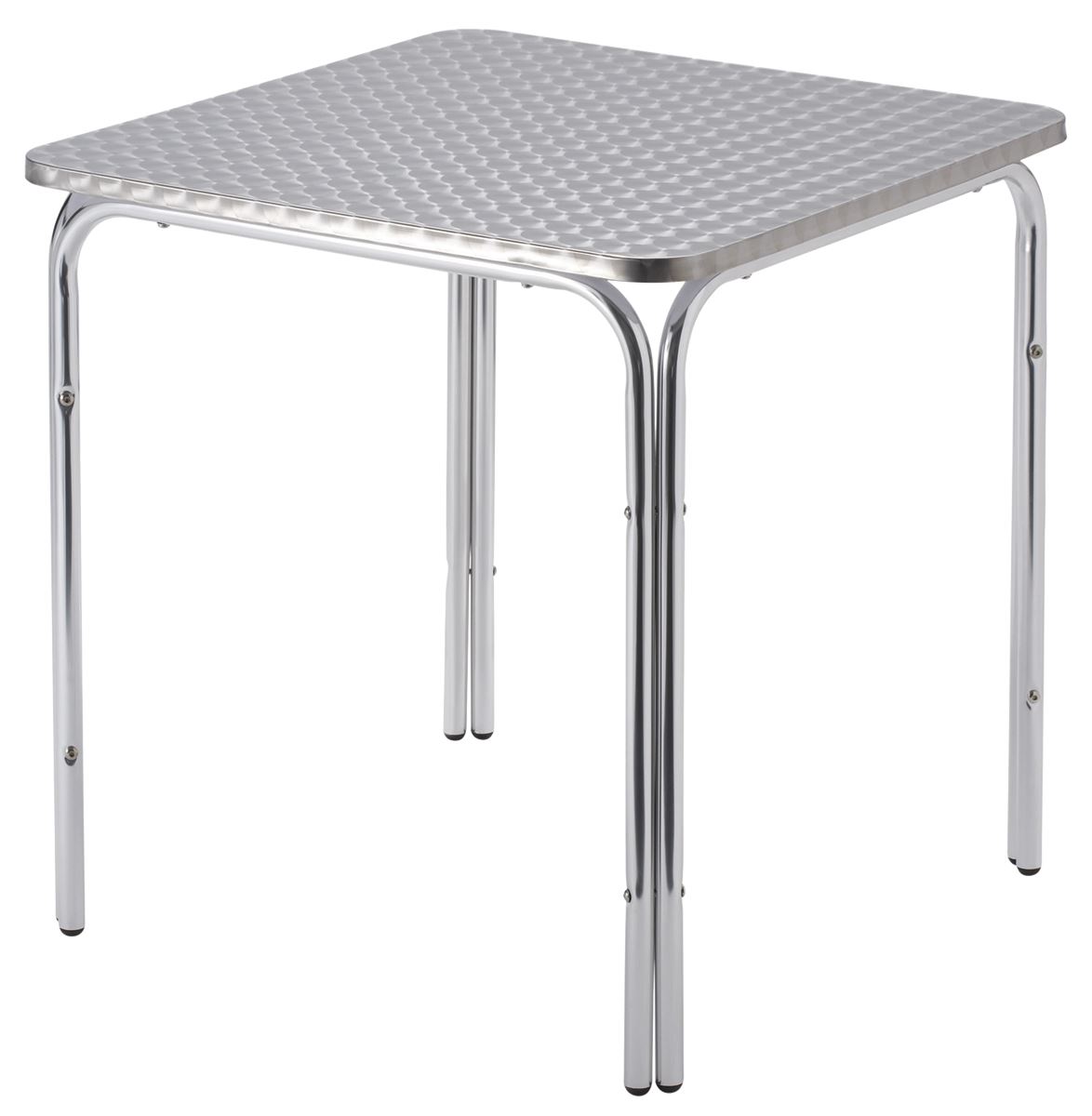 Table de terrasse 4 pieds aluminium 70 x 70 cm