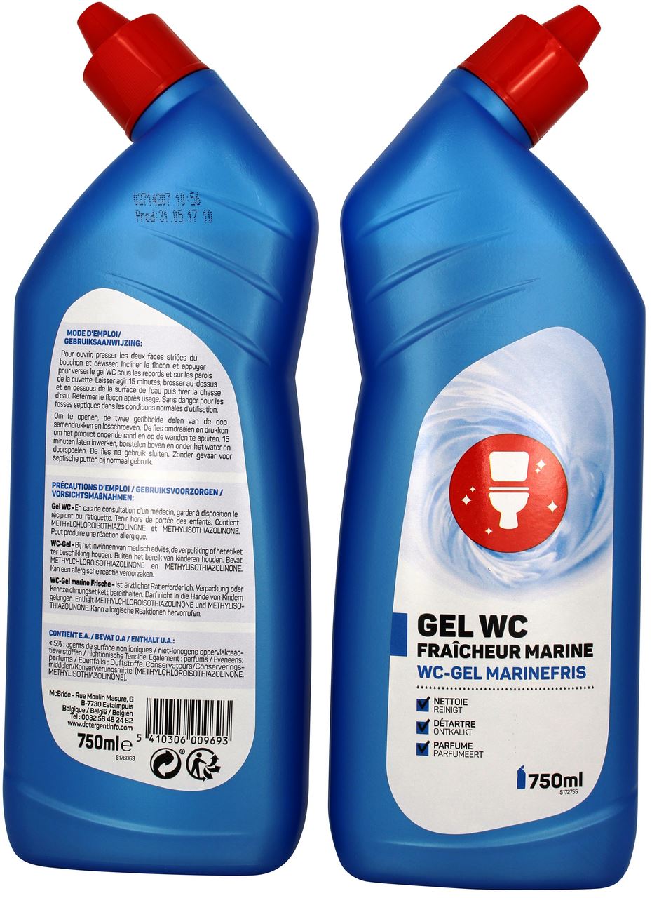 Gel WC fraîcheur bleue 750 ml