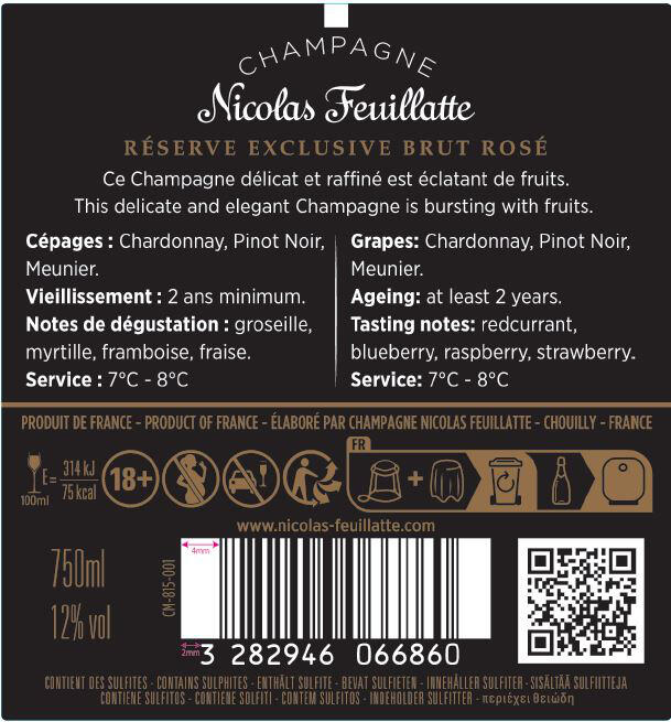 Nicolas Feuillatte Champagne Brut Rosé Réserve Exclusive bouteille 75 cl