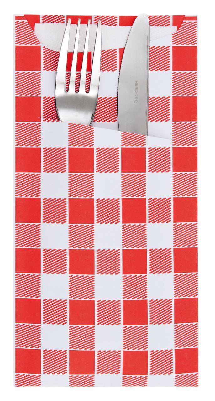 Etui pour couverts vichy + serviette jetable blanc H.11.2 x L.22.5 cm Garcia de Pou - 169.50