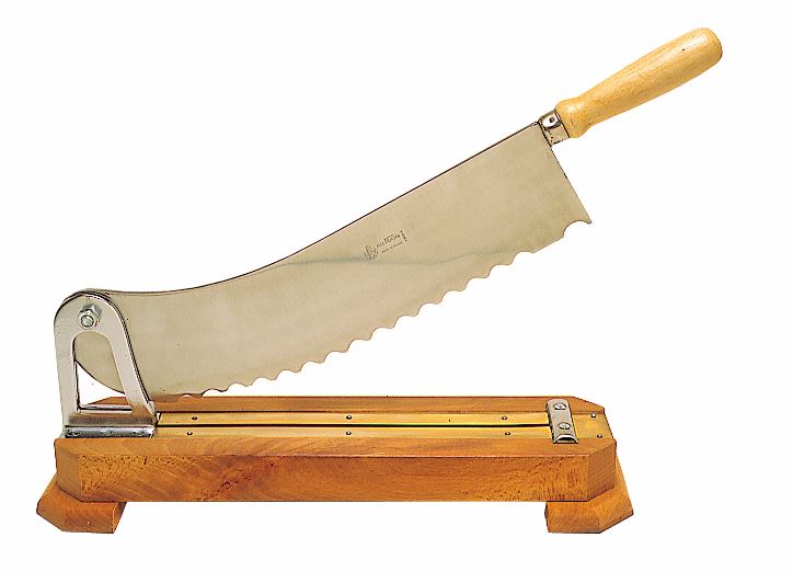 Coupe-pain inox socle hêtre 35 cm Matfer - 120062