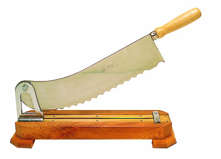 Coupe-pain inox socle bois hêtre 24 cm Matfer - 120061