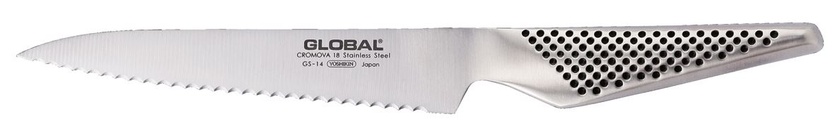 Couteau d'office lame crantée 15 cm Global - 120263