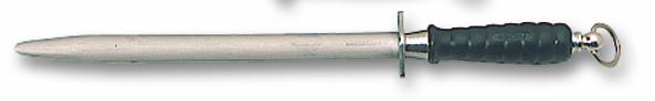 Fusil mèche de boucher ronde chrome noir fin 30 cm Matfer - 125042