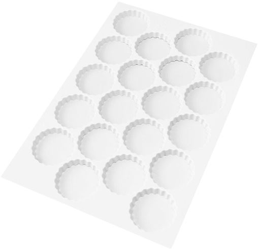 Plaque 20 découpoirs ABS rond cannelé 9 cm Matfer - 372806