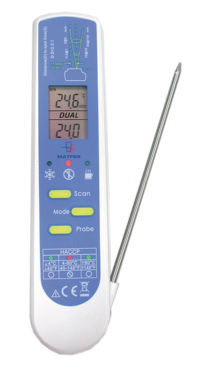 Thermometre duo infrarouge avec sonde Matfer - 250545