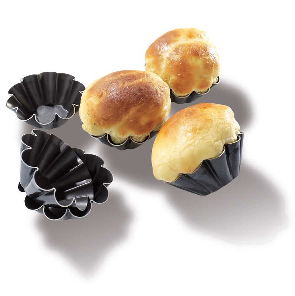 Moule Exal® brioche 10 côtes 9 cm x 6 - 334026 Matfer - 334026