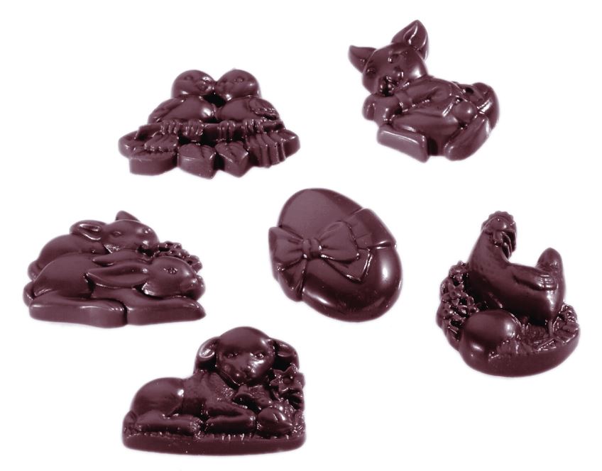 Plaque chocolat 18 empreintes sujets friture de Pâques 6 g Matfer - 380142