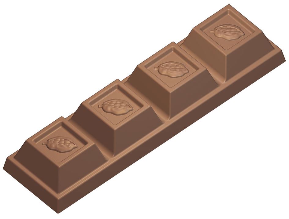 Plaque chocolat 7 empreintes mini-barres chocolat 24 g Matfer - 380109