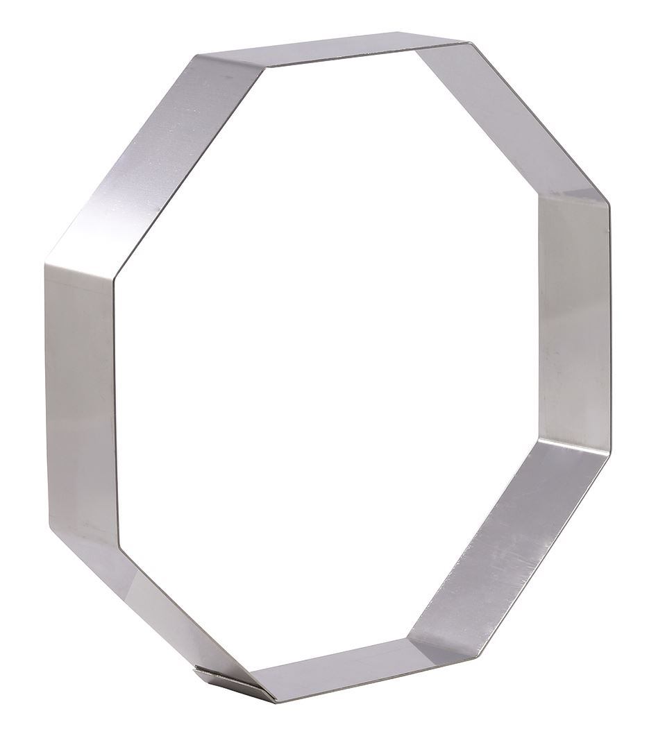 Cercle à entremet inox octogone 18 x 18 cm H.4 cm - 372420 Matfer