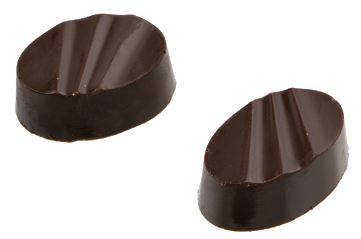 Plaque chocolat 28 empreintes ovales striés 16 g Matfer - 380158
