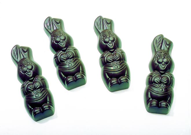 Plaque chocolat empreintes 16 lapins rieurs 11 g Matfer - 380217