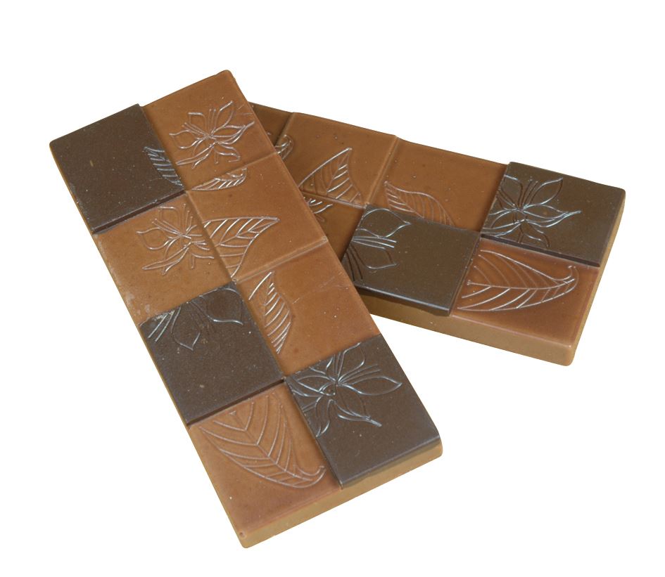 Plaque chocolat 6 empreintes mini-tablettes fleur cacao 50 g Matfer - 383807