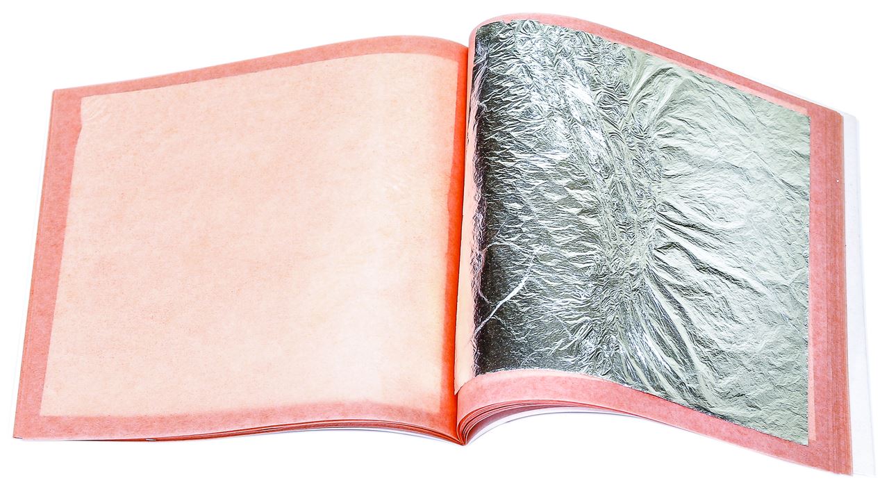 Feuille d'argent 8 x 8 cm carnet de 25 feuilles Matfer - 410321
