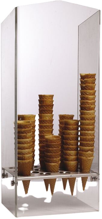 Porte-cornets à glace parois plexiglass & Base perforée inox Matfer - 670900