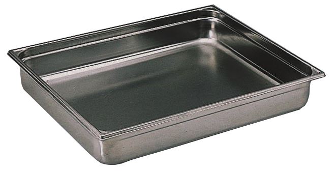 Bac gastro inox GN 2/1 H.15 cm plein sans anses Bourgeat - 740015